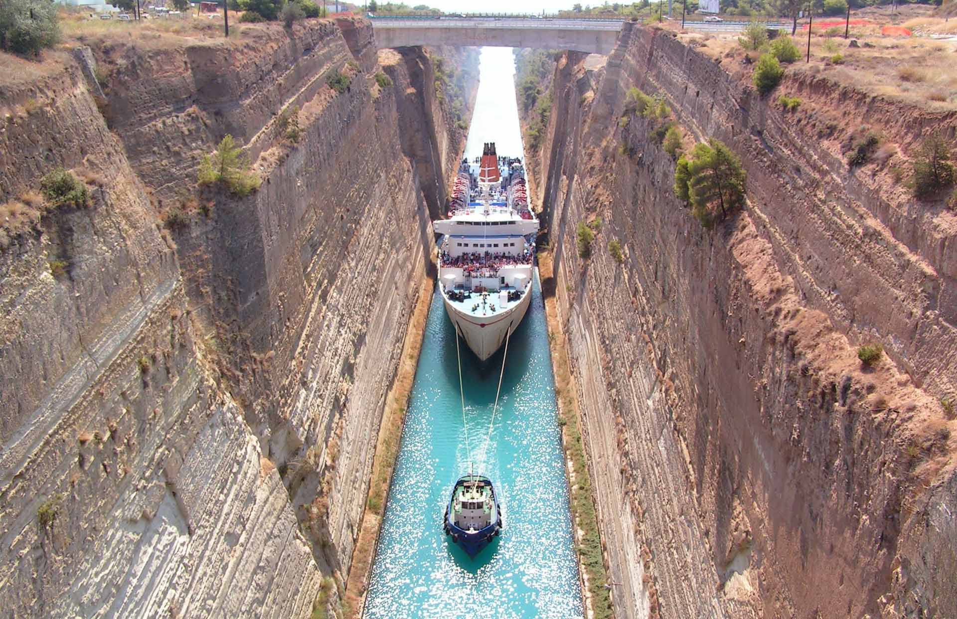 Corinth Canal Greece is a major tourist destination.
